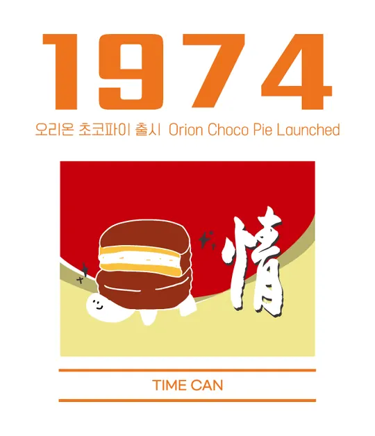 1974 라벨 — 오리온 초코파이 출시
