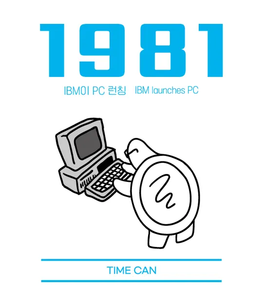 1981 라벨 — IBM이 PC 런칭